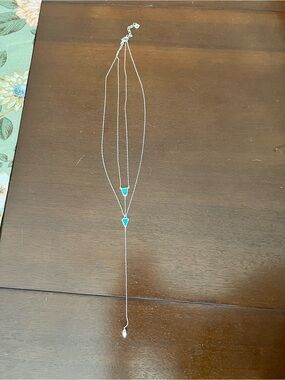 Silpada Silver Double Y-Necklace with Turquoise Triangle Accents